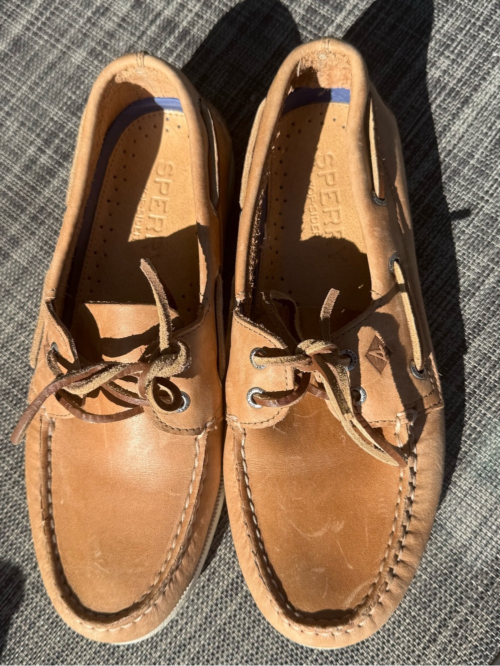 Sperry Tan Leather 2-Eye Boat Shoes - Picture 2 of 10